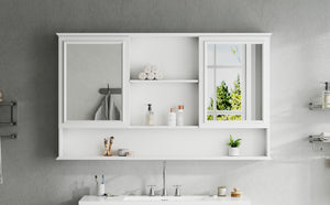 60" Wall-Mounted Bathroom Medicine Cabinet with Mirrors