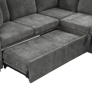 Modern L Shaped Sectional Sofa Bed With Hidden Storage Upholstery