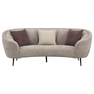 Aura - Upholstered Curved Sofa And Tapered Legs - Beige