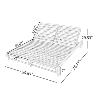 Light Teak Finish Acacia Wood Double Chaise Lounger