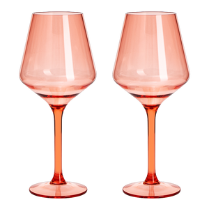 Saint Tropez Acrylic Stemmed Wine Glassware, Set of 2