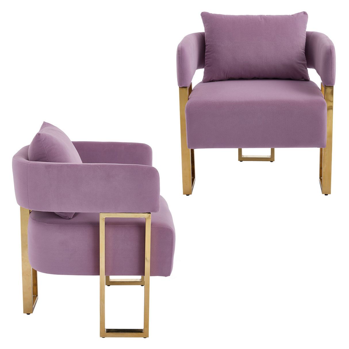 Modern Decorative Chair Teddy Fleece Upholstered And Metal Foot