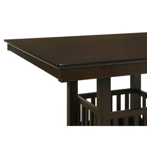 Finley - Square Counter Table With Storage Pedestal Dining Table - Espresso