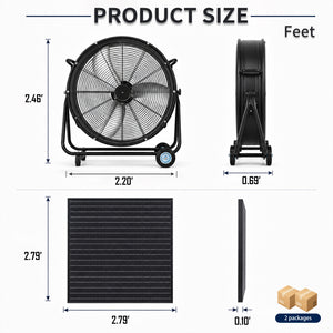 24 Inch Solar Floor-Standing Fan With Adjustable Solar Panel