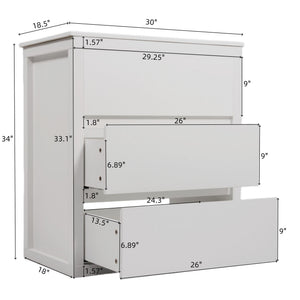 Freestanding Bathroom Vanity With Ceramic Sink, 2 Full Extension Drawers