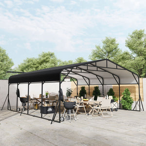 Heavy Duty Carport, All Weather Shelter - Black