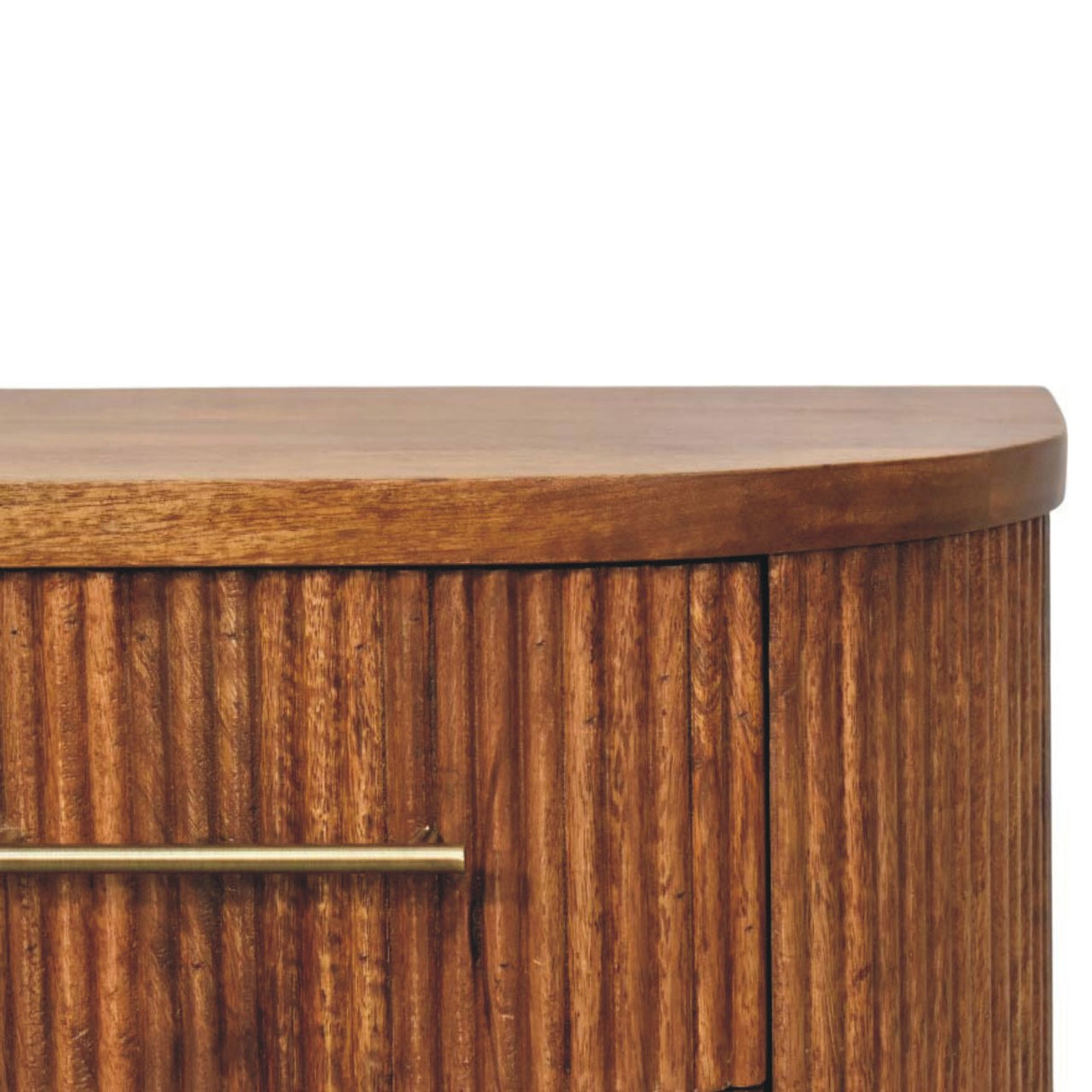 Solid Wood Ribbed Bedside Table