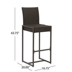 Outdoor Barstool With Hand Crafted Details (Set of 2) - Best Buy Furniture