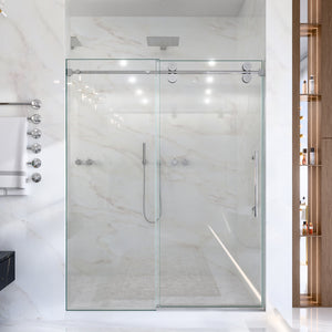 44"-48"W x 76"H Frameless Single Sliding Shower Door