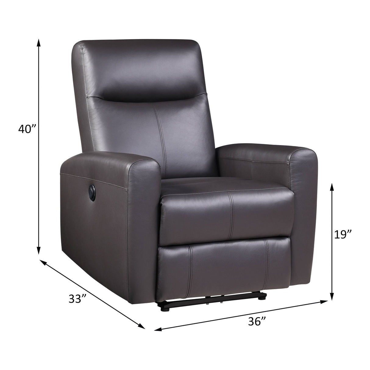 Blane - Top Grain Leather Match Power Motion Recliner - Brown - Best Buy Furniture