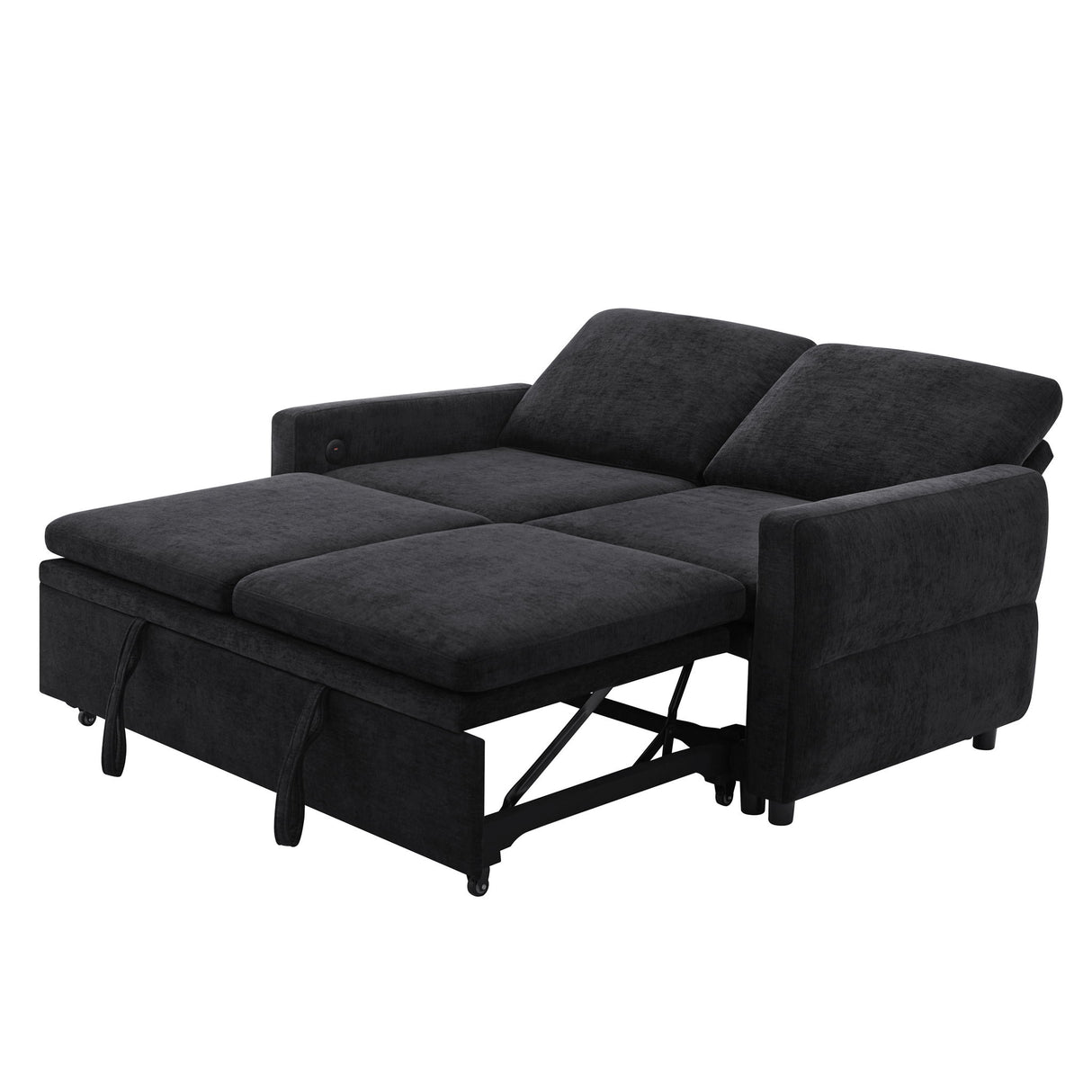 Convertible Sofa Bed Loveseat With Adjustable Backrest And USB Ports