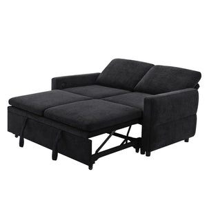 Convertible Sofa Bed Loveseat With Adjustable Backrest And USB Ports