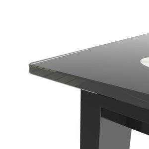 Modern 5 Piece Dining Table Set With Glass Top And Chairs - Black