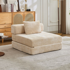 Convertible Floor Sofa Bed With Fixed Shape Frame For Living Room