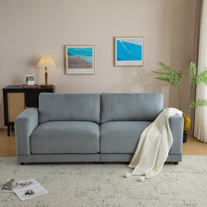 Modern Square Arm Sofa With Soft Fabric Upholstery, Deep Cushions - Best Buy Furniture