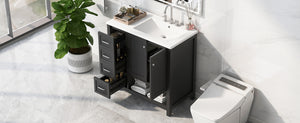 36" Bathroom Vanity with Sink Top and Storage Cabinet