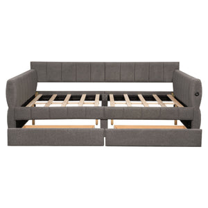 Upholstered Platform Bed With USB Charging