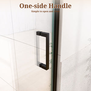 24" W x 72" H Semi-Frameless Circular Pivot Shower Door in Matte Black