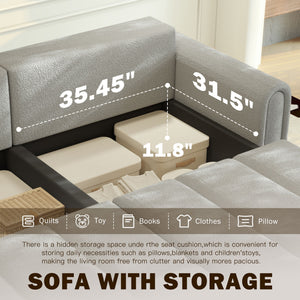 4 Seater Modern Couch With Seats Storage