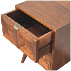 Solid Wood Quad Nightstand, 2-Drawers