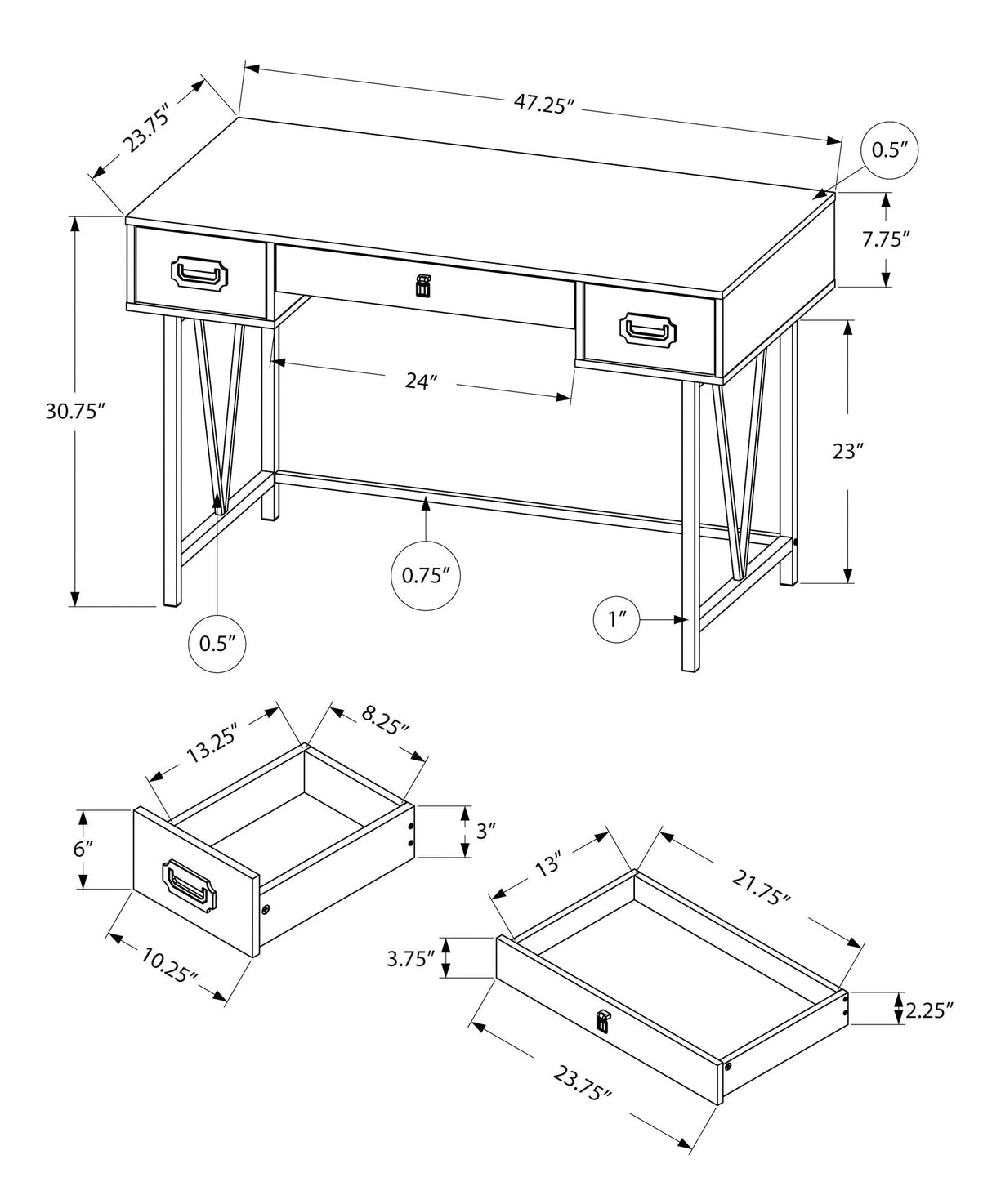 Computer Desk For Home Office, Laptop, Storage Drawers, Transitional - Best Buy Furniture