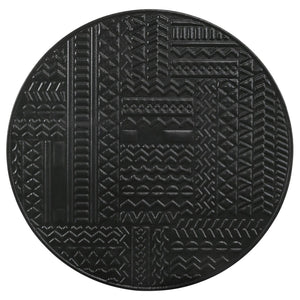 2 Piece Nesting Table With Embossed Tops And Base - Black