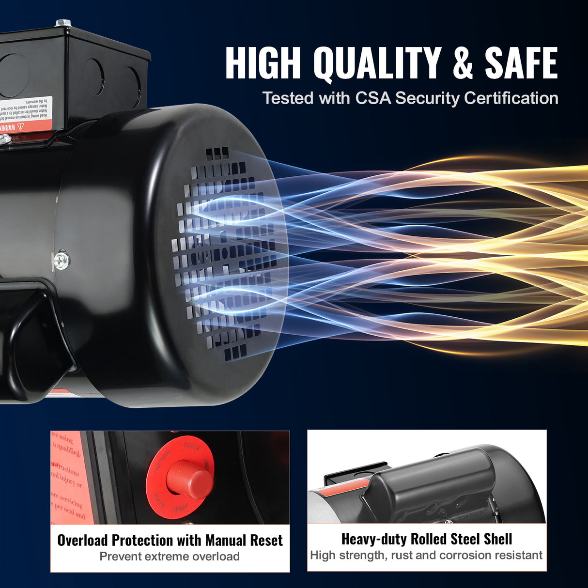 0.75HP Electric Motor 1725 RPM AC 115V/230V 56C Frame