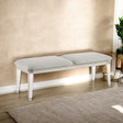 Laveda - Boucle Bench - Light Gray / White - Best Buy Furniture