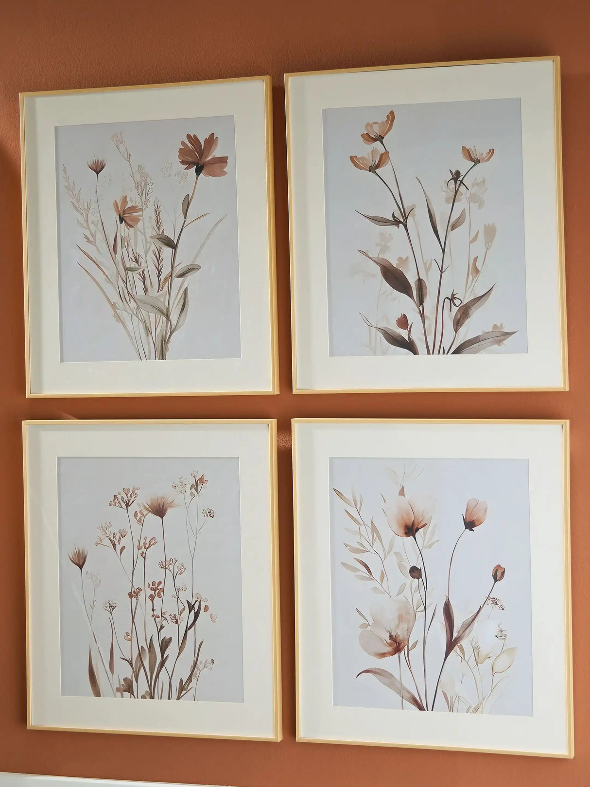 Chettings - Wall Art Set (Set of 4) - Beige / Gray / Blush - Best Buy Furniture
