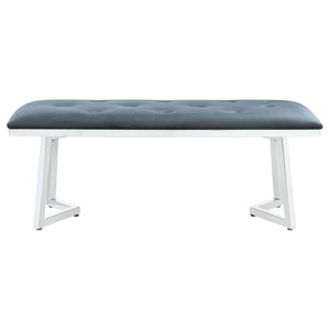 Upholstered Tufted Bench - Gray