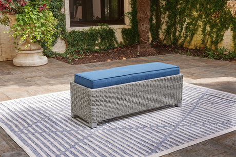 Naples Beach - Bench with Cushion - Light Gray - Best Buy Furniture