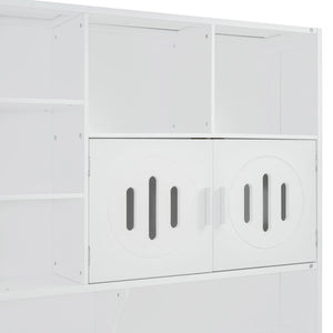 Daybed With All-In-One Cabinet And Shelf