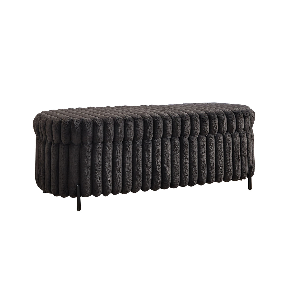 Flip Top Storage Bench With Metal Legs