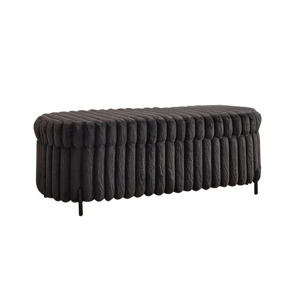 Flip Top Storage Bench With Metal Legs