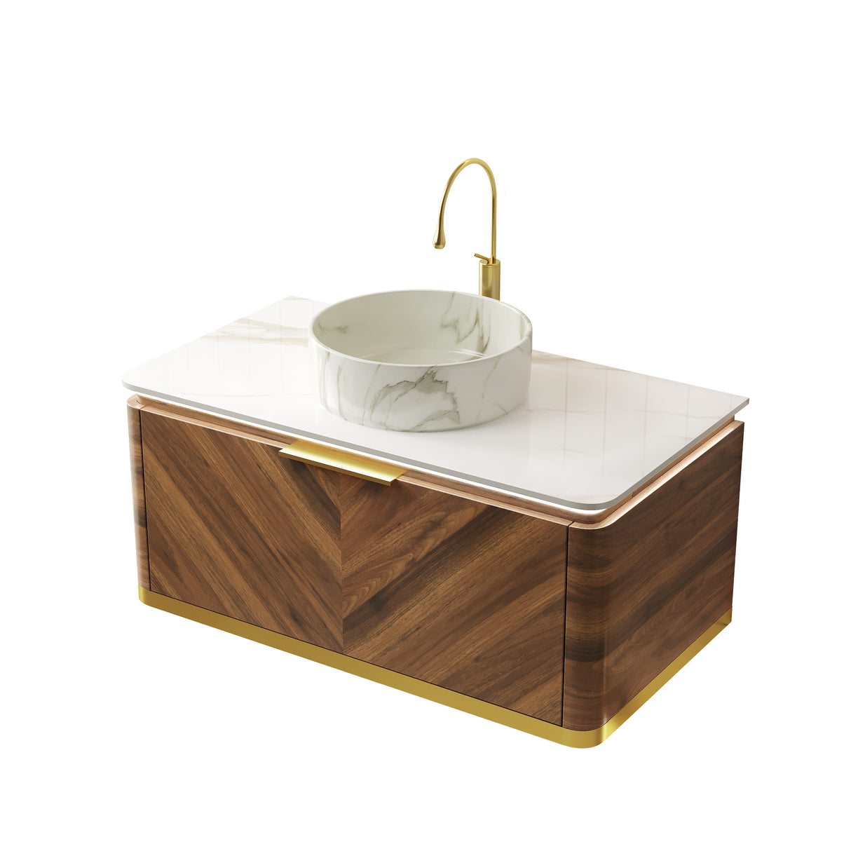 DIPA 36" Wall-Mounted Carrara Bathroom Vanity
