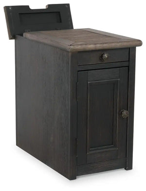 Tyler Creek - Chair Side End Table - Grayish Brown / Black - Best Buy Furniture