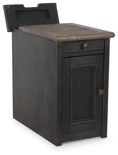 Tyler Creek - Chair Side End Table - Grayish Brown / Black - Best Buy Furniture