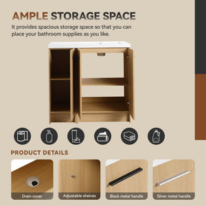 Wall Mounted Floating Bathroom Vanity With Sink, 3 Door Modular Cabinet