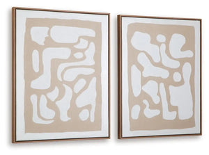 Waldett - Wall Art Set (Set of 2) - Beige / White - Best Buy Furniture