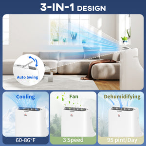 HOMCOM Inverter Air Conditioner, 14000 BTU Dual Hose Portable AC Unit