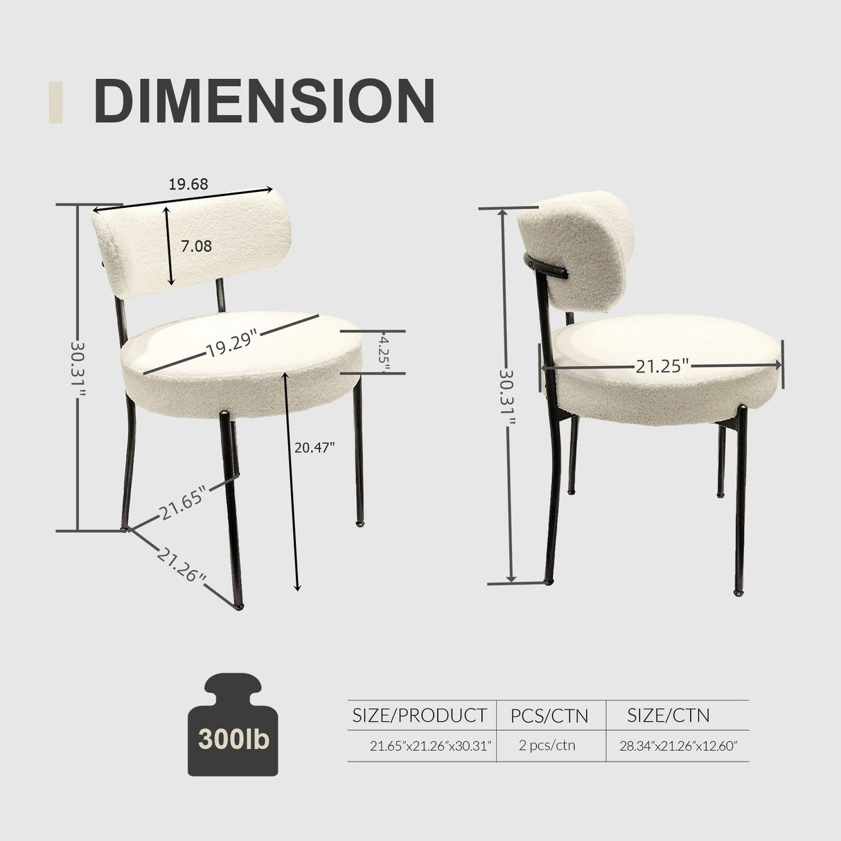 Mid-Century Modern Dining Chair With Curved Backrest