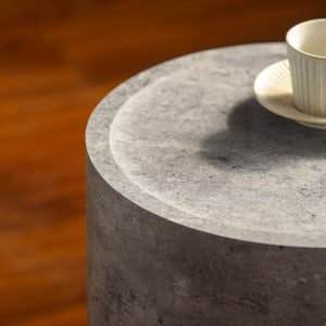 Modern Faux Concrete Round Corner Accent Table