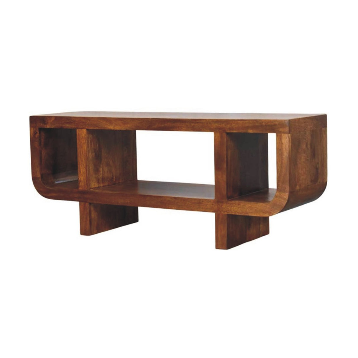 Solid Wood Orion Curved Media Unit