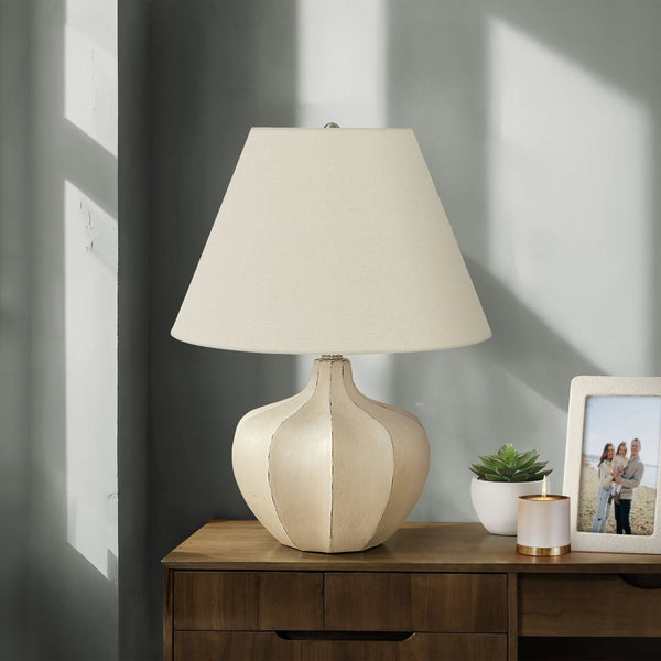 Resin Transitional Lighting, Table Lamp - Cream - Best Buy Furniture
