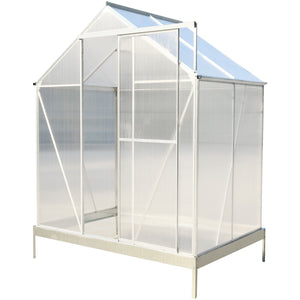 Polycarbonate house, Heavy Duty Outdoor Aluminum Walk-In House Kit With Rain Gutter, Vent And Door For Backyard Garden