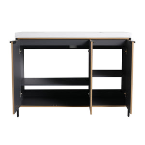 Modern Freestanding Bathroom Vanity With Resin Sink & Soft Close Cabinet Doors