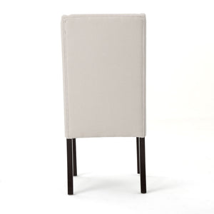 Modern Wingback Dining Chair (Set of 2) With Upholstered - Ivory