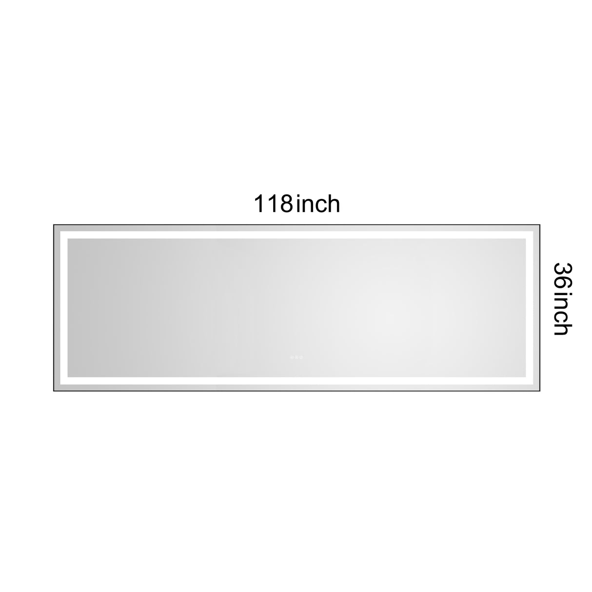 118" x 36" LED Bathroom Mirror with Aluminum Frame
