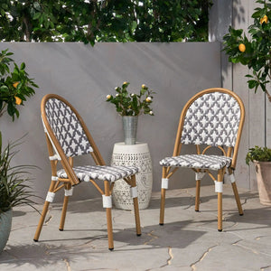 Chic French Bistro Chair With Durable Rattan And Aluminum Frame - Best Buy Furniture
