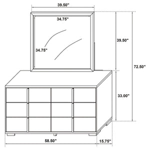 Jeremiah - 6 Drawer Dresser With Mirror - Black